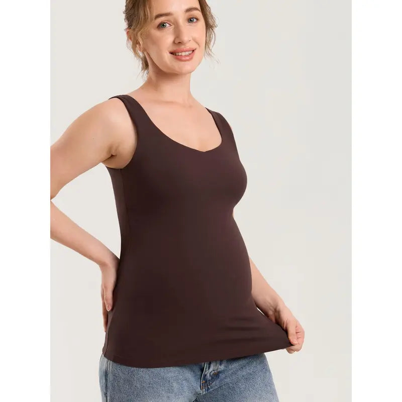 Maternity & Nursing Tank Top with Built-In Bra