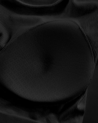 Ribbed Short-Sleeve Sculpt Top with Built-In Bra