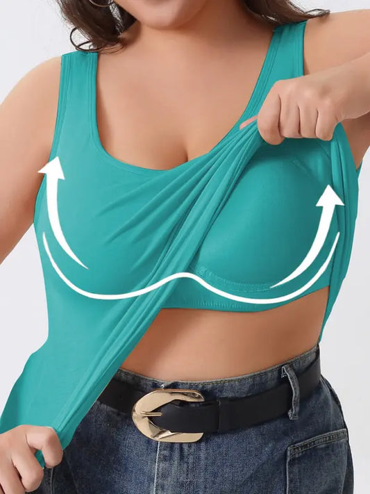 Plus Size Sculpt Tank with Built-In Bra